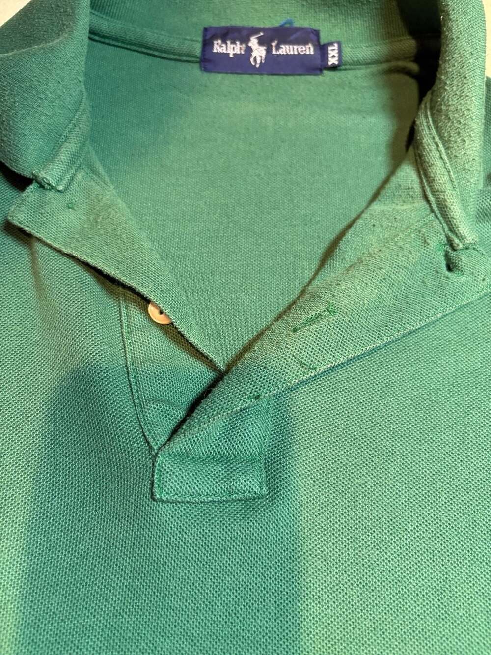 Ralph Lauren XXL Green Piqué Short Sleeve Polo Shirt - Picture 2 of 10
